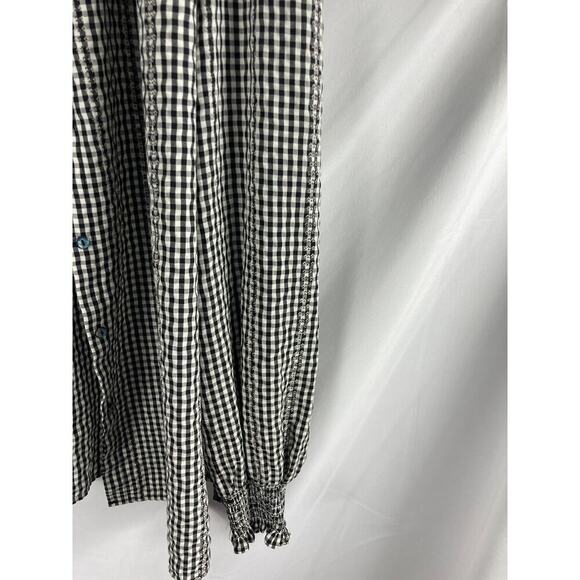 Max Studio Gingham Button Down Shirt Size Large - Picture 2 of 6